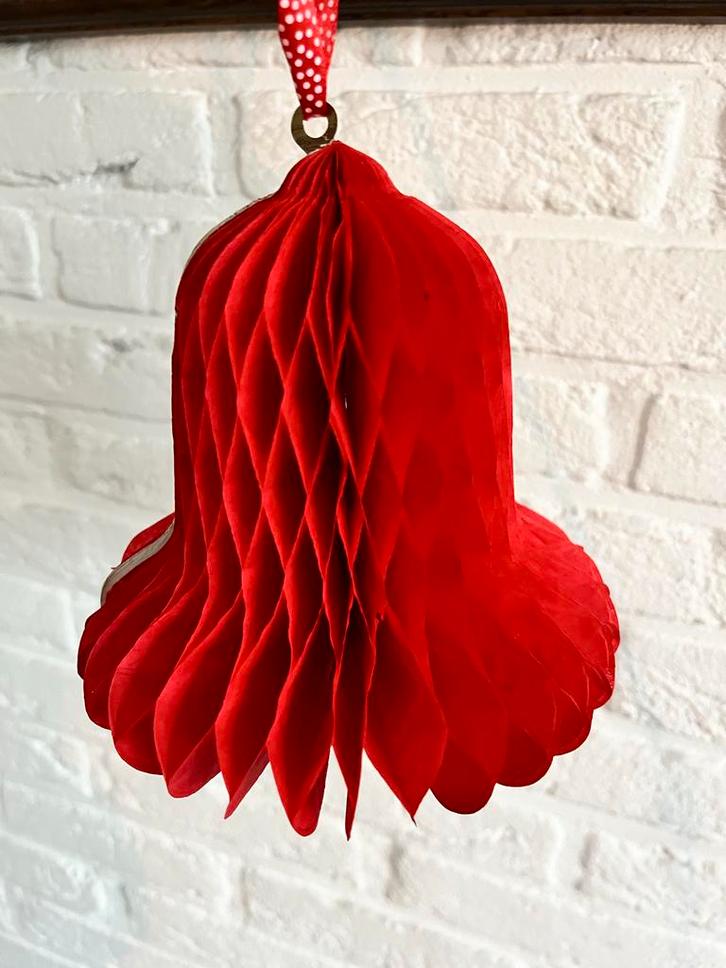 KERST Vintage Zweedse papieren bel: kerstklok, Diversen, Kerst, Zo goed als nieuw, Ophalen of Verzenden