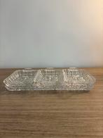 Kristallen schaal met 3 bakjes, Antiek en Kunst, Verzenden