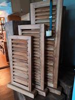 Teak houten louvre luiken 
65cm €29,50
75cm €36,50
85cm €4, Huis en Inrichting, Woonaccessoires | Kamerschermen, Ophalen of Verzenden