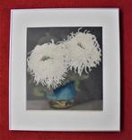 Frans Everbag. (1877-1947). Witte chrysanten in vaas:1923., Antiek en Kunst, Ophalen