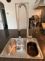 RVS Wasbak met Flexibele Kraan, Huis en Inrichting, Keuken | Keukenelementen, Gebruikt, Minder dan 100 cm, Grijs, 25 tot 50 cm