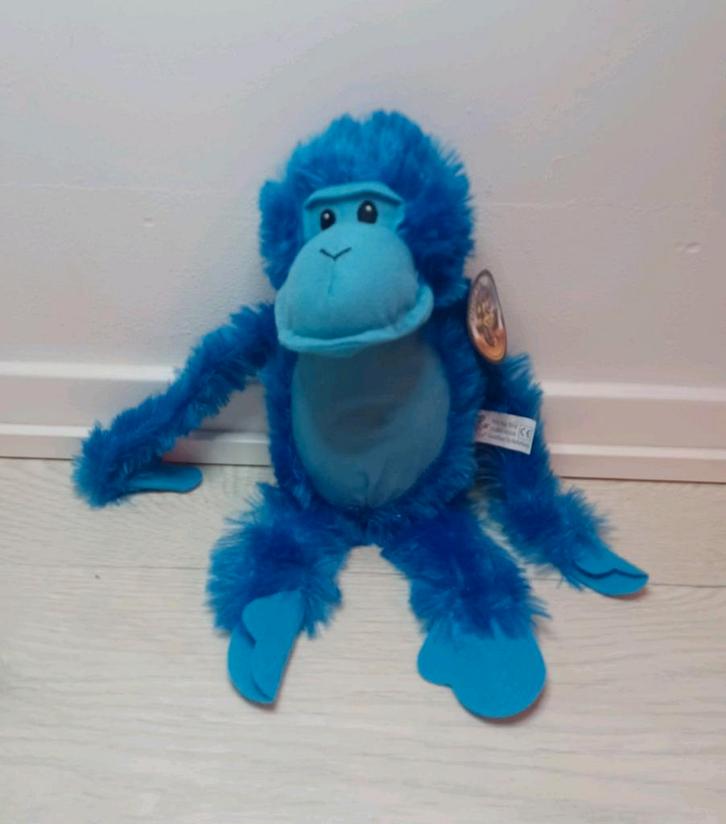 NIEUWE LEUKE BLAUWE AAP KNUFFEL MET KAARTJE, Kinderen en Baby's, Speelgoed | Knuffels en Pluche, Nieuw, Overige typen, Ophalen of Verzenden