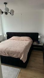 Complete slaapkamer, Huis en Inrichting, Slaapkamer | Boxsprings, 160 cm, Zo goed als nieuw, Zwart, Ophalen