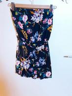 H&M zwarte bandeau jumpsuit met bloemen maat XS, Gedragen, Maat 34 (XS) of kleiner, H&M, Ophalen of Verzenden