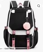 Schooltas Meisje - Stijlvol & Praktisch! Zwart wit roze, Ophalen of Verzenden, Nieuw, Zwart, Overige typen