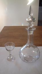 Mooie antieke karaf met glas olijfslijpsel, Antiek en Kunst, Ophalen of Verzenden
