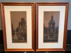 Twee etsen Dordrecht (Marius Janssen, 1885-1957), Antiek en Kunst, Kunst | Etsen en Gravures, Ophalen