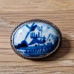 Vintage Delftsblauwe Broche, Ophalen of Verzenden, Gebruikt, Blauw, Overige materialen