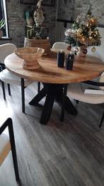 Mangohouten eettafel, Huis en Inrichting, Tafels | Eettafels, Rond, Ophalen of Verzenden, Zo goed als nieuw, Vier personen
