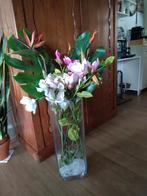Zijden bloemen in zware vaas, Huis en Inrichting, Ophalen of Verzenden, Zo goed als nieuw