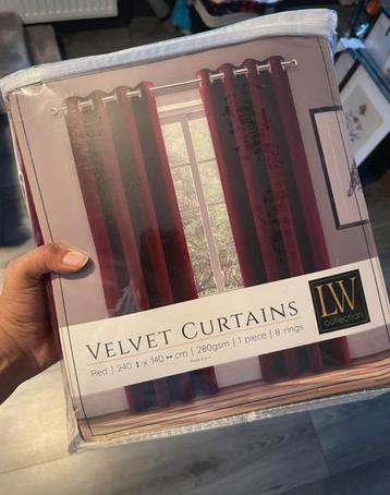 Velvet bordeaux rood gordijnen set van 4 beschikbaar voor biedingen