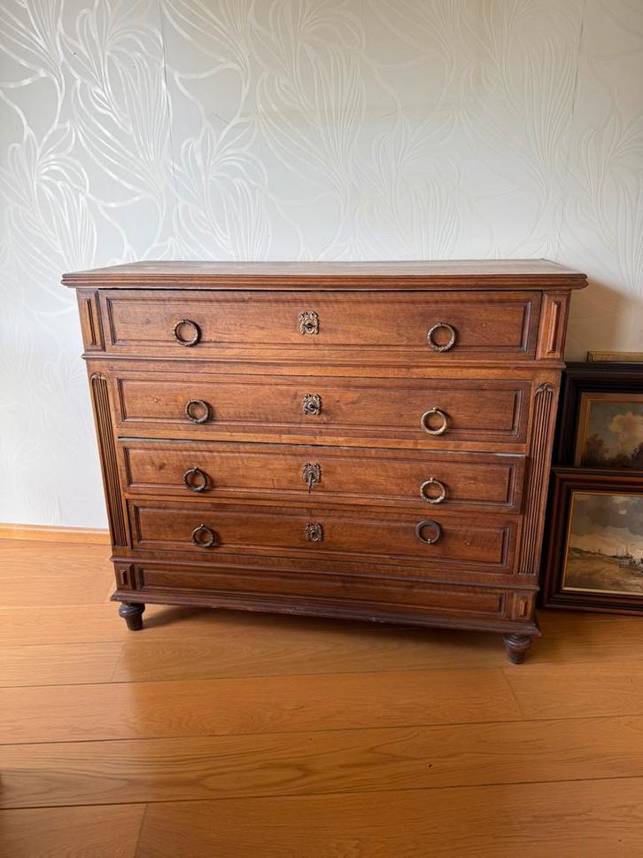 Antieke eiken Empire Ladenkast, Antiek en Kunst, Antiek | Meubels | Kasten, Ophalen
