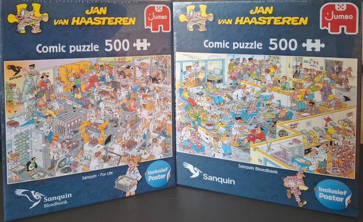 Jan van Haasteren Sanquin Puzzel 500 stukjes, Hobby en Vrije tijd, Denksport en Puzzels, Zo goed als nieuw, Legpuzzel, 500 t/m 1500 stukjes