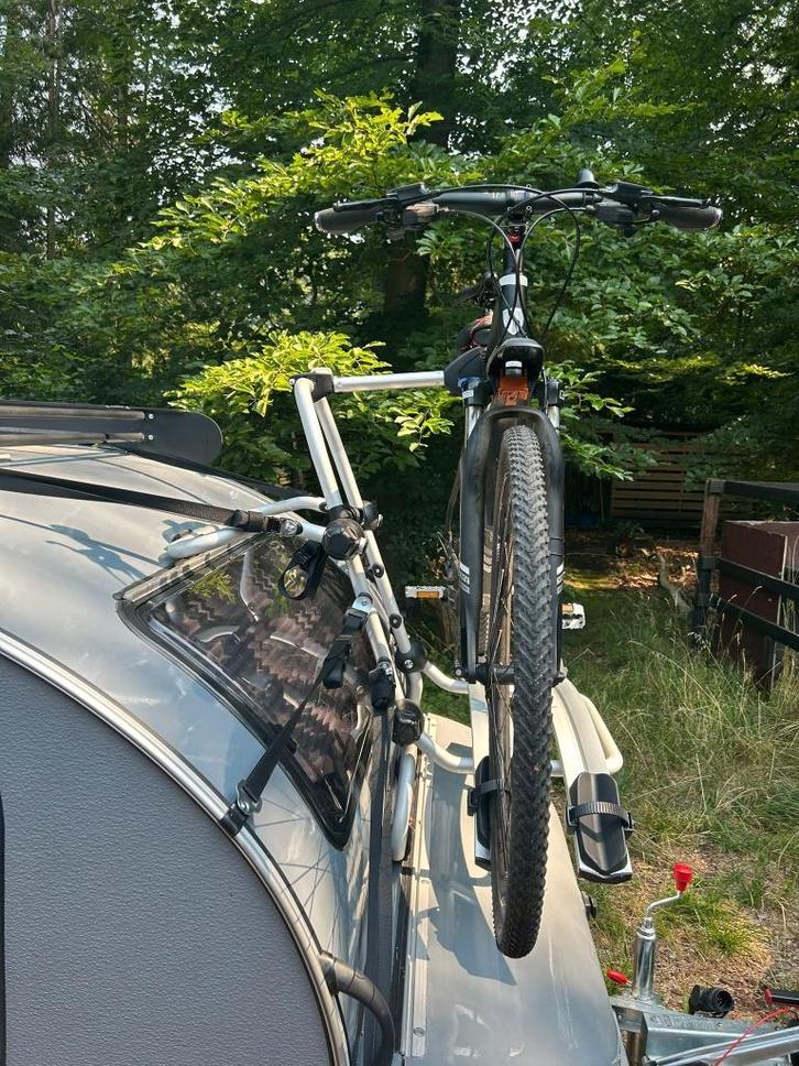Fietsendrager voor teardrop caravan of auto zonder trekhaak, Auto diversen, Fietsendragers, Zo goed als nieuw, Achterklepdrager