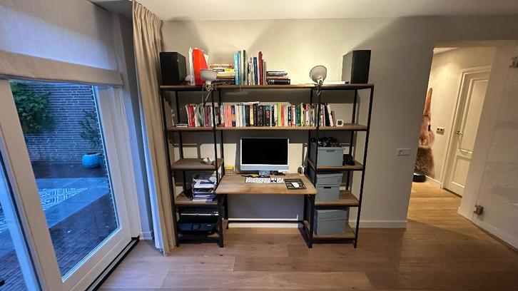 kast / Bureau, Huis en Inrichting, Kasten | Kledingkasten, Gebruikt, 150 tot 200 cm, 150 tot 200 cm, 25 tot 50 cm, Eikenhout, Metaal