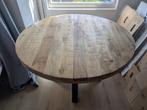 EETKAMERTAFEL TREVOR 120CM Mangohout, Huis en Inrichting, Ophalen, Gebruikt, Rond, Metaal
