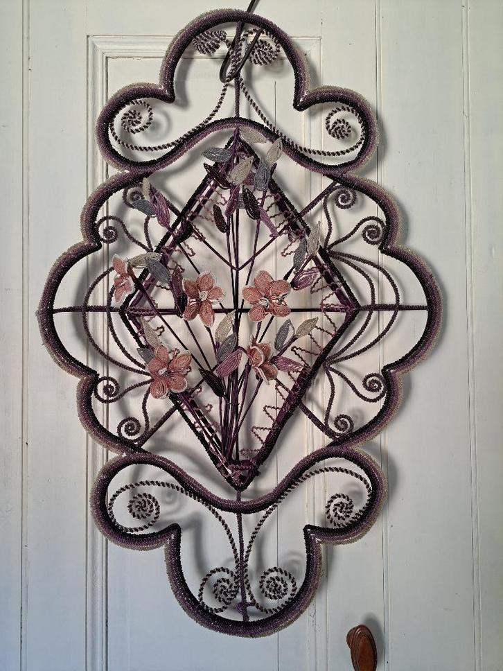 Antieke Decorative glaskralen krans., Antiek en Kunst, Kunst | Designobjecten, Ophalen of Verzenden