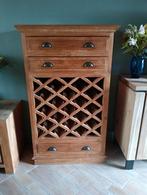 Gebruikte teakhouten wijnrek /wijnkast, Huis en Inrichting, Gebruikt, Ophalen of Verzenden, 25 flessen of meer, 75 cm of meer