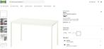 Table White 125x74 (IKEA VIHALS), Huis en Inrichting, Tafels | Eettafels, Ophalen, 100 tot 150 cm, 50 tot 100 cm, Zo goed als nieuw