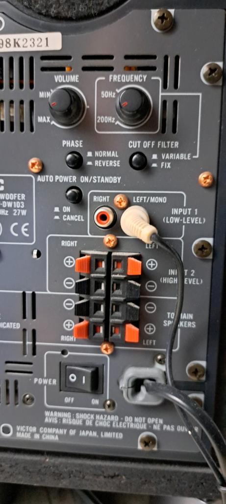 JVC SP-DW103 Actieve Subwoofer, Audio, Tv en Foto, Luidsprekers, Gebruikt, Subwoofer, Minder dan 60 watt, JVC, Ophalen of Verzenden