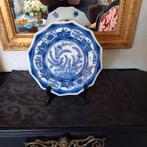 Chinees porselein bordje lange lijs blauw/wit, Antiek en Kunst, Ophalen of Verzenden