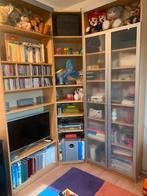 3 Billy boekenkasten met opzetkasten en verlichting., Met deur(en), 200 cm of meer, Zo goed als nieuw, 25 tot 50 cm