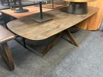 Ovale eettafel 200x100 mango hout met matrix poot