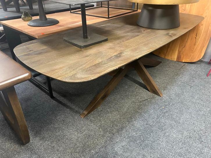Ovale eettafel 200x100 mango hout met matrix poot, Huis en Inrichting, Tafels | Eettafels, Nieuw, 100 tot 150 cm, 200 cm of meer