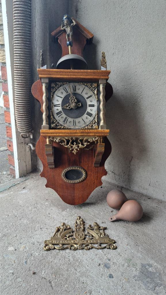 Nu elck syn sin Zaanse klok wandklok Hollands vintage antiek, Antiek en Kunst, Antiek | Klokken, Ophalen
