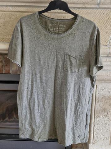 Jack & Jones-Heren tshirt KM-maat L-khaki gemeleerd beschikbaar voor biedingen