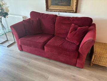 Rode 3-zits bank (200x95) – comfortabel en sfeervol