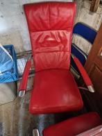 2 rode draai en kantel stoelen, Gebruikt, 50 tot 75 cm, Ophalen