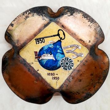 Vintage, emaille asbak, Horecaf 60 jaar beschikbaar voor biedingen