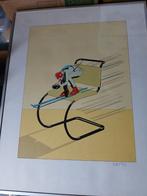 Originele zeefdruk 'Skiër op Stoel' Hans WAP '87, Ophalen of Verzenden