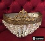 Antiek kristallen wandlamp barok koper, Ophalen of Verzenden, Gebruikt, Overige materialen