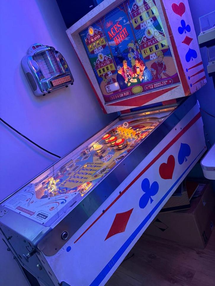 Bally Aces High Flipperkast (1965) - Gerestaureerd, Verzamelen, Automaten | Flipperkasten, Gebruikt, Mechanisch, Flipperkast, Bally