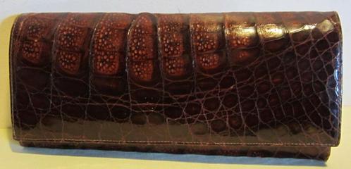Vintage krokodillenleren avondtas; clutch of geldbeugel 574, Sieraden, Tassen en Uiterlijk, Tassen | Damestassen, Nieuw, Avondtasje