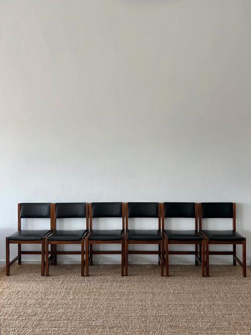 Set van 6 vintage mid century scandinavische stoelen, Huis en Inrichting, Stoelen, Zo goed als nieuw, Ophalen