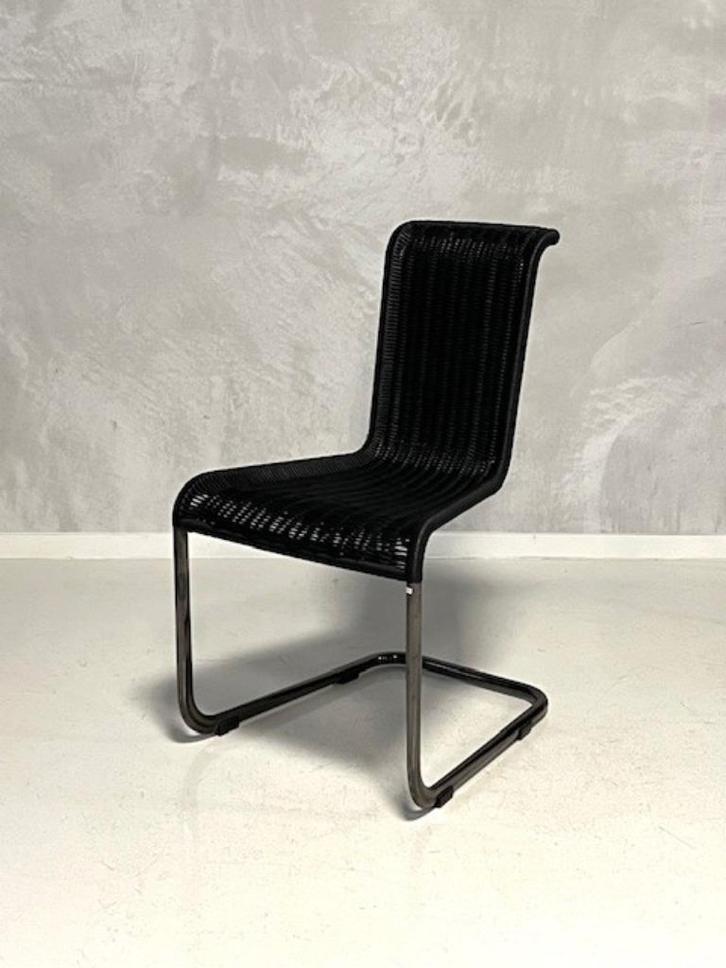 Tecta B20 eetkamerstoel vintage design eettafelstoel zwart, Huis en Inrichting, Stoelen, Gebruikt, Eén, Kunststof, Metaal, Zwart