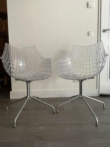2 Design draadstoel kuipstoel stoelen transparant eettafel beschikbaar voor biedingen