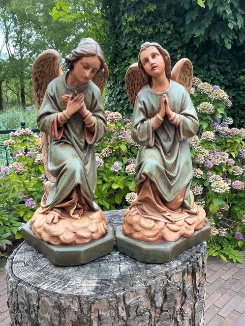Antieke Franse set knielende engelen ❤️ kerk klooster, Antiek en Kunst, Antiek | Religie, Ophalen of Verzenden