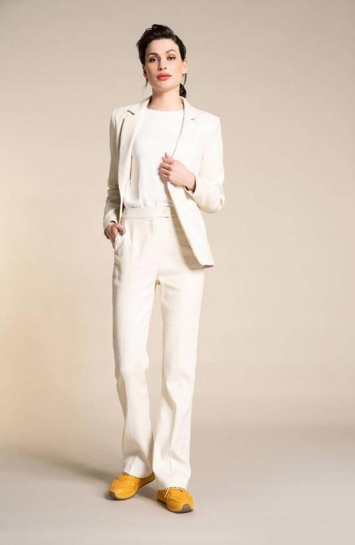 Prachtig linnen pak Anna van Toor maat 40, Kleding | Dames, Broeken en Pantalons, Zo goed als nieuw, Maat 38/40 (M), Beige, Lang