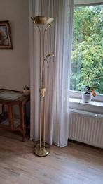 Mooie gouden vloerlamp met leeslamp, Huis en Inrichting, Lampen | Vloerlampen, Ophalen, Zo goed als nieuw, Metaal, Modern