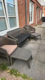 Royal patio tuinset 4 zit plaat en 2 voetbank, 4 zitplaatsen, Gebruikt, Ophalen of Verzenden, Bank