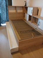 Eenpersoonsbed met opbergruimte, Ophalen, 90 cm, Eenpersoons, Bruin