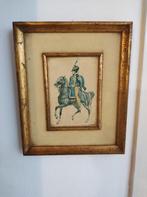Houten lijst met cavalier afbeelding huzaar 1800, Ophalen of Verzenden, Minder dan 50 cm, Print, Minder dan 50 cm