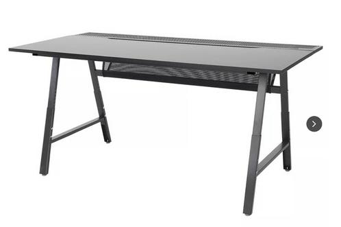 IKEA UTESPELARE Gamingbureau zwart, Huis en Inrichting, Bureaus, Zo goed als nieuw, Bureau, In hoogte verstelbaar, Ophalen