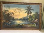 Schilderij uit Indonesië - S. Yono, Antiek en Kunst, Ophalen of Verzenden