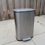 Prullenbak RVS 60 Liter, Ophalen, Met pedaal, 40 liter of meer, Zo goed als nieuw