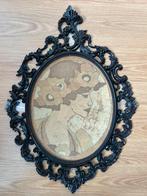 Vintage kunst barok lijst met Batik portret Dame, Ophalen